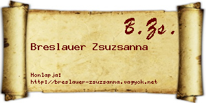Breslauer Zsuzsanna névjegykártya